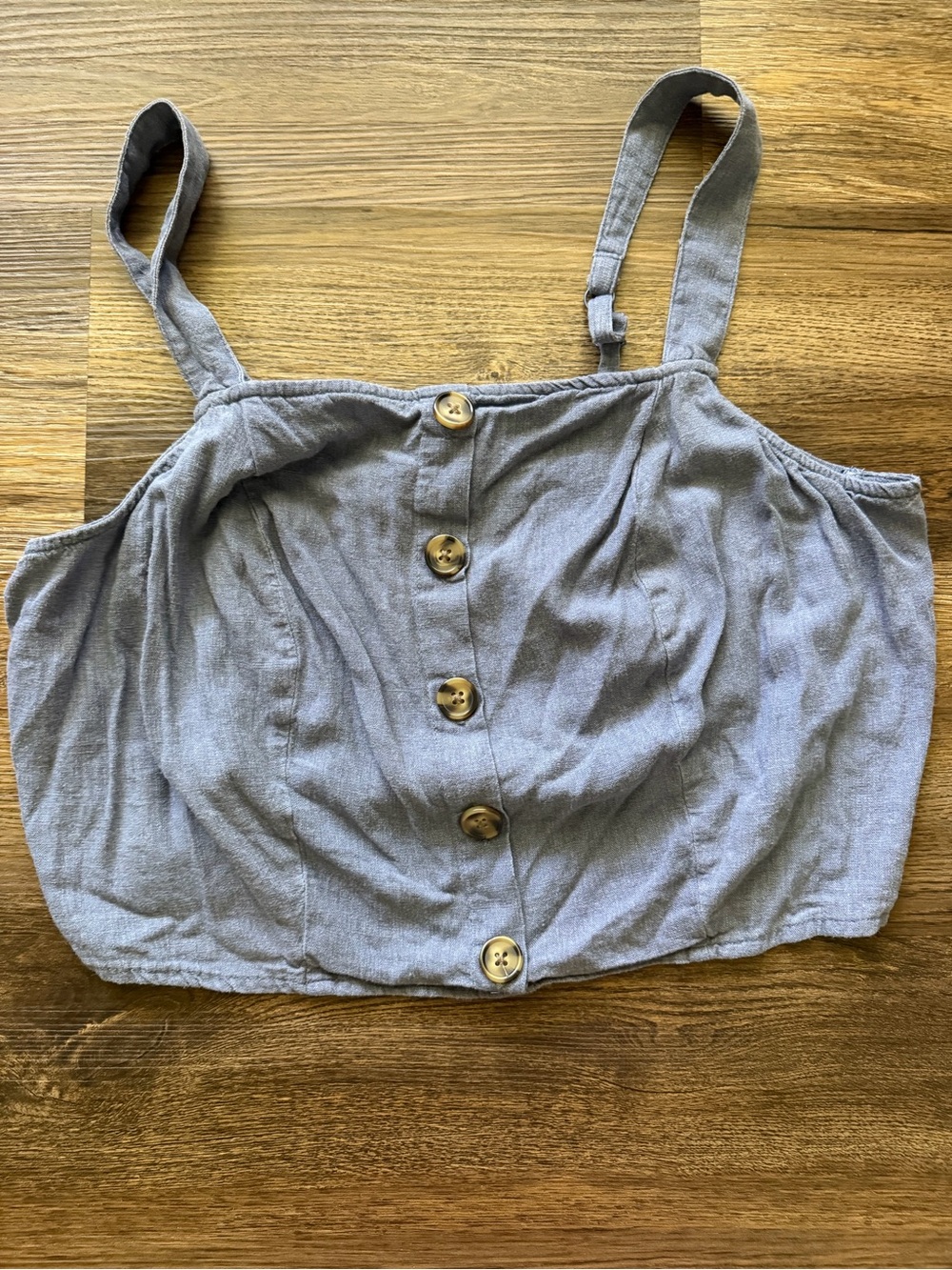 torrid Light Blue Button-Front Crop Top